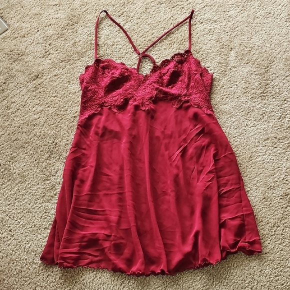 Victorias Secret Red Lace Babydoll Chemise - Picture 1 of 5
